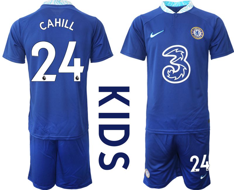 Youth 2022-2023 Club Chelsea FC home blue 24 Soccer Jersey